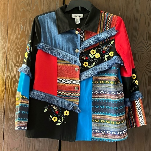 Indigo Moon vintage patch, long sleeved jacket. Size Medium. - Picture 1 of 12